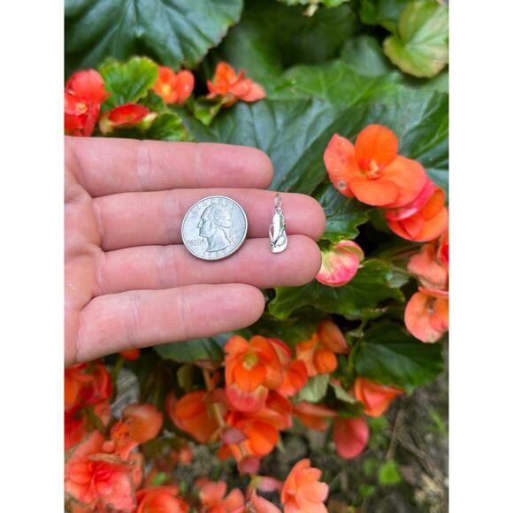 Sterling Silver 3D Sandal Charm, Silver 3D Flip Flop Sandal Charm - Picture 3 of 4